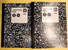 Pen+Gear 2 Composition Books 9.75" x 7.5" w 80 Sheets Each ~ Black ~ Made in USA
