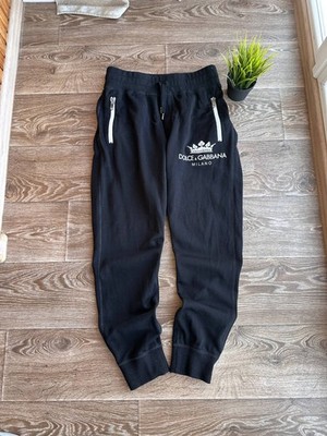 Dolce & Gabbana Joggers Sweatpants Pants D&G Black Logo Mens Size 50 L 