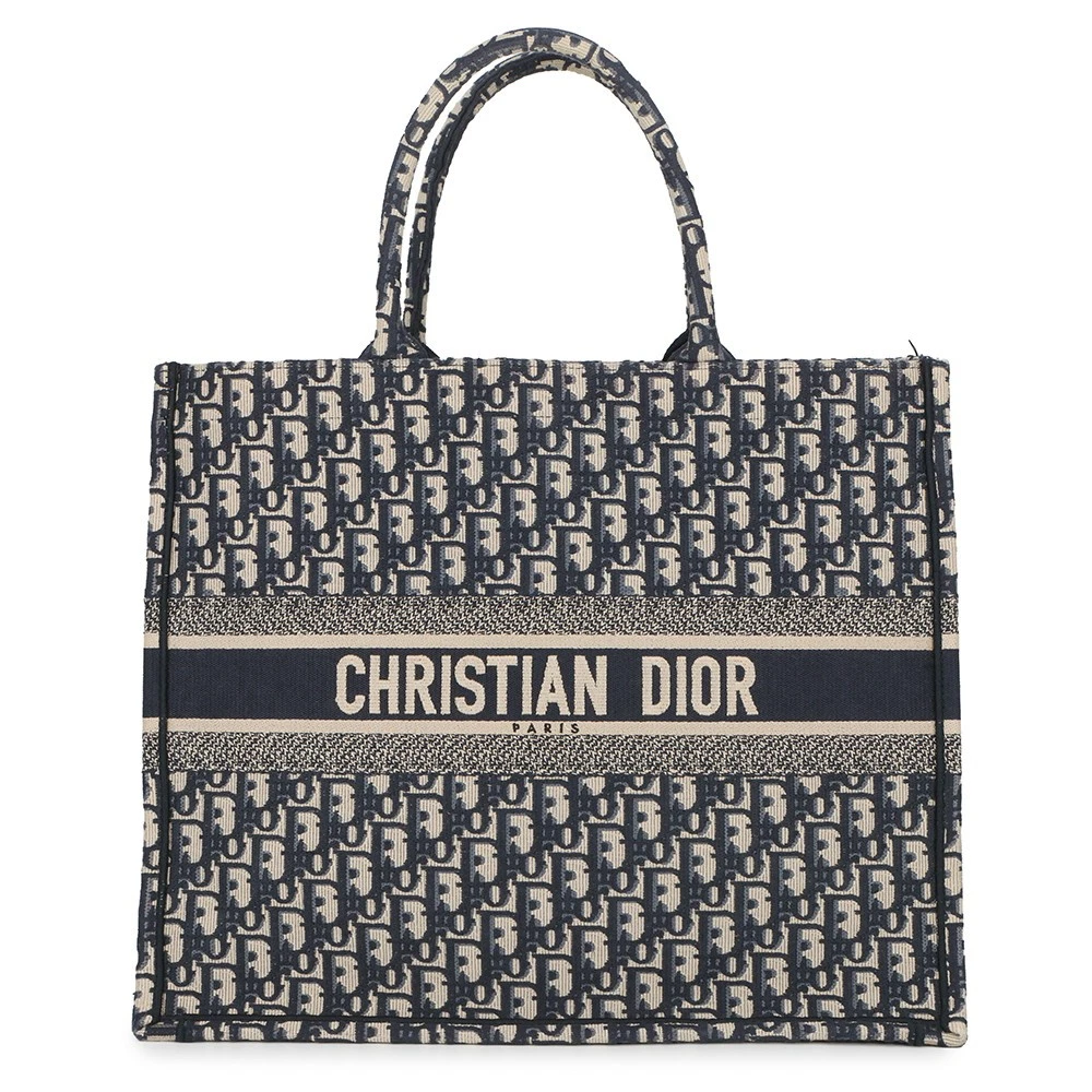 Dior — Dior Book tote Size Large Canvas EcruWhite/Blue M1286ZRIW_M828