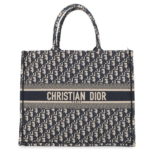 Dior Book tote Size Large Canvas EcruWhite/Blue M1286ZRIW_M828