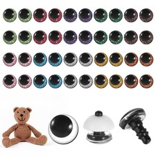 120 Pcs 3D Glitter Eyes for Crochet Animals, 12mm Plastic Safety Eyes Amigurumi
