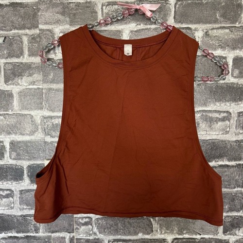 Lululemon Muscle Love bauchfreies Tanktop Shirt robust dunkelterrakotta GRÖSSE 6
