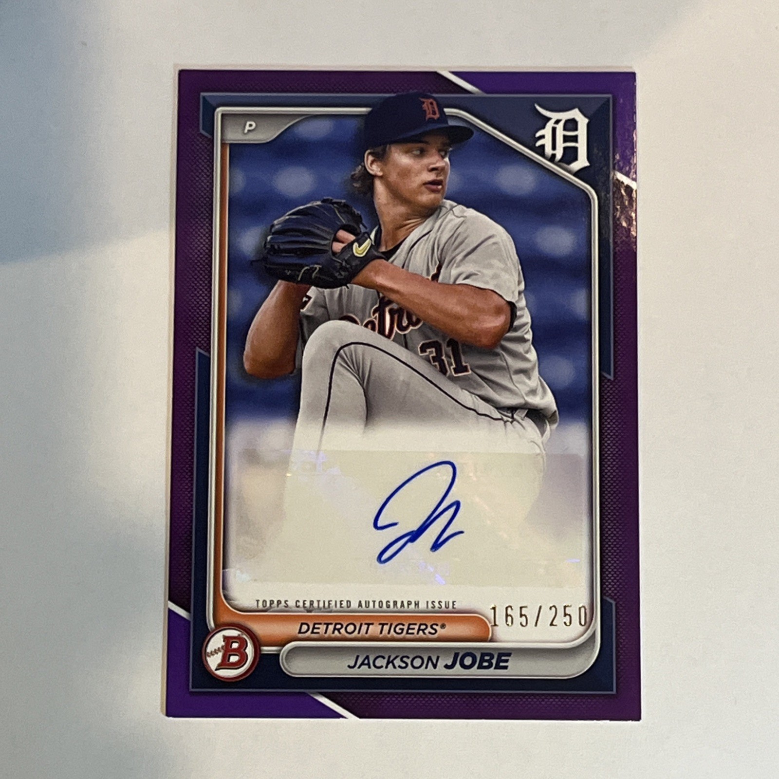 2024 Bowman Paper Prospect Retail Auto Jackson Jobe #PPRA-JJ Purple 165/250