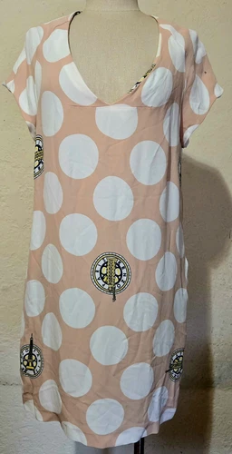 Abito Kenzo a pois multicolore manica corta con tasche taglia 42 S