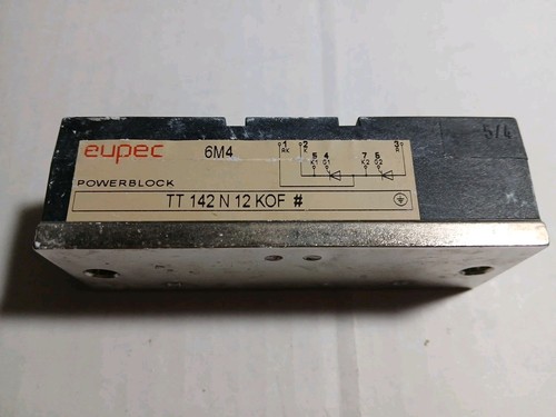INFINEON EUPEC THYRISTOR POWER BLOCK IGBT MODULE TT 142 N 12 KOF W/ MOUNT SCREWS
