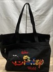 Vintage 90s Walt Disney World Black Cloth Tote Bag Embroidered Logo Zip Top — photo 1