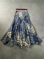Ralph Lauren Blue Label Indigo Vintage Rare 1980s Patchwork Skirt Size 4