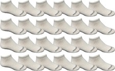 24 PK Wholesale Boys  Girls Cotton Shoe Socks Size 6-8, Ankle Socks White 