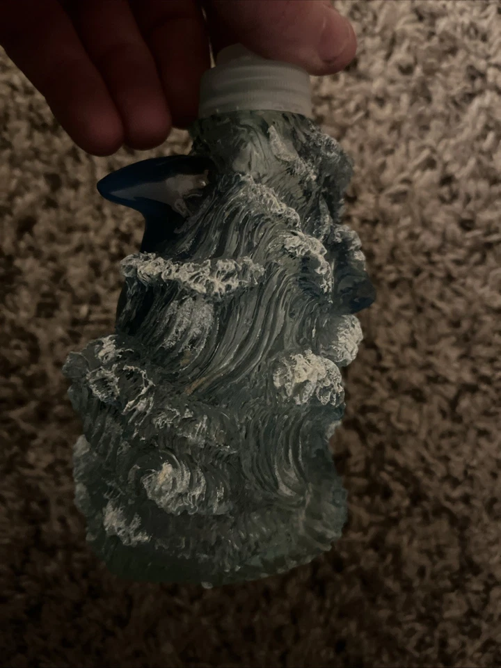 Dispensador de jabón vintage Lucite Dolphin accesorios de baño vidrio océano peces mar Foto 2 de 4