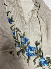 Positano Damen Baumwollbluse Gr. L Beige Blau...