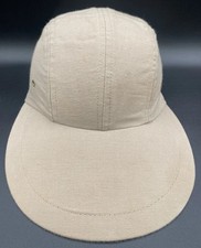 Vintage LL Bean Long Brim 4 Panel Cap Hat Cap Fishing Sun Duck Bill Khaki SMALL