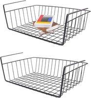 Unterregal Aufbewahrungskorb 2 StüCk Metall HäNgekorb Regal Organizer Schwarz