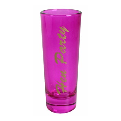 Großes Schnapsglas für Junggesellinnenabschied rosa mit goldenem Schriftzug
