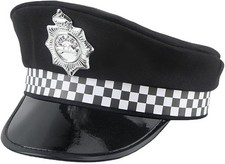 Adults Police Hat with Badge Unisex British Police Fancy Dress Cop Costume Acces