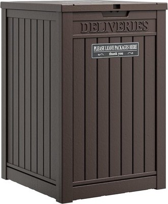 Package Delivery Box Outside Storage Box W/ Lockable Secure Outdoor Resin