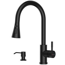 Matte Black Kitchen Faucets with Soap Dispenser,Kitchen Faucet with Pull Down...