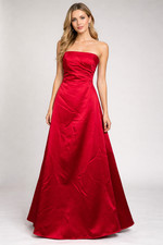 Vintage 90s Michaelangelo Red Strapless Formal Dress USA Made Size 4 Prom Gown
