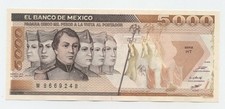Mexico 5000 Pesos 24-2-1987 Pick 88.b UNC Uncirculated Banknote Serie HT