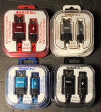 WEGACELL TPE USB MICRO CHARGE DATA CABLE 3FT 4 DIFFERENT COLORS TO CHOOSE FROM