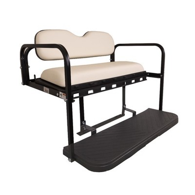GTW MACH3 Golf Cart Rear Flip Seat for Club Car Precedent/Tempo/Onward - White
