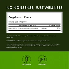 Magnesium Lactate - Mineral Supplement Promoting Muscle and Bone Health Suppo...