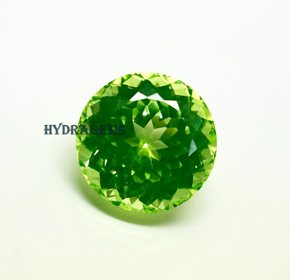 Natürlicher hellgrüner Peridot 28-30 kt runder geschliffener August-Geburtsst... - Bild 3 von 4