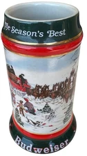 1991 Collector's Series Anheuser-Busch 24 oz. Beer Drinking Mug Stein 7" Tall