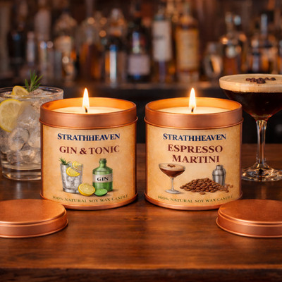 Stark duftende Cocktailkerzen Sojawachs Espresso Martini Gin Mojito ideales Geschenk