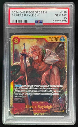 2024 One Piece OP08 EN #118 Silvers Rayleigh PSA 10