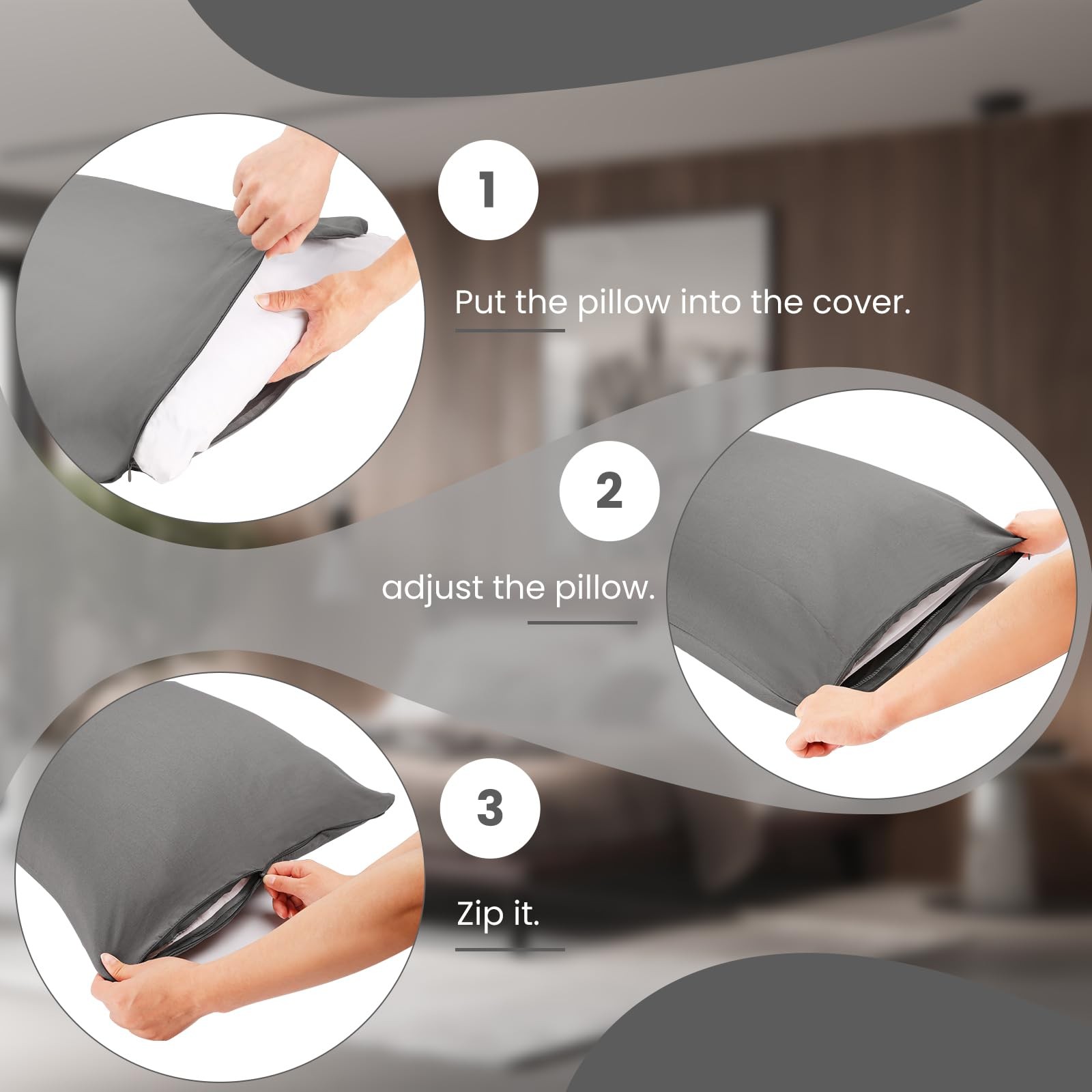 Ultra Soft Microfiber Body Pillow Cover/Pillowcases 21"x54" with Hidden Zipper C