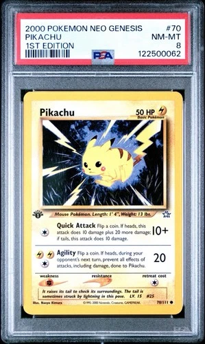 Pokémon TCG: 2000 Neo Genesis Pikachu 1st Edition Psa 8