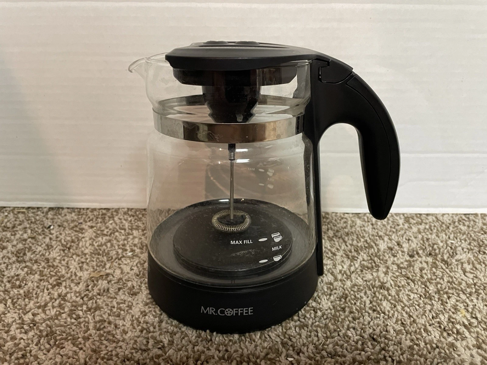 Mr. Coffee Cafe Latte Maker BVMC-EL1 Replacement Carafe w/Lid & Whisk Assembly