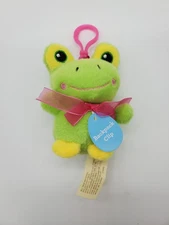 Dan Dee Collectors Choice Plush Green Frog Backpack Clip Super Cute Keychain