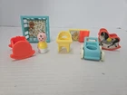 Vintage Fisher Price Little People  Nursery Pieces And Baby