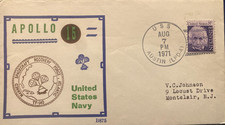 SPACE BECK NAVAL # 875 APOLLO 15 ONBOARD USS AUSTN 7 AUG 1971 CANCEL ON EINSTEN