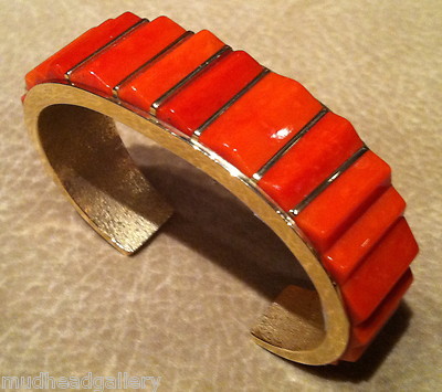 BRACELETS NAVAJO 14k GOLD CORAL Al Nez
