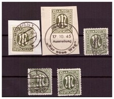 H28696 US- & Brit. Zone Mi. Nr.29 aA, aB, aC, Bc + cB  gestempelt  gepr&uuml;ft