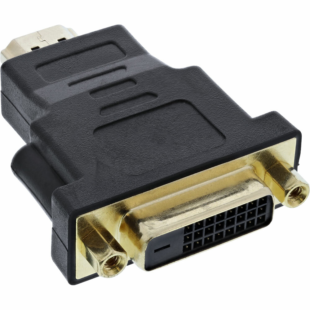INL InLine® Adattatore HDMI-DVI, Typ A maschio a DVI-D 24+1 femmina, dorato, 4K