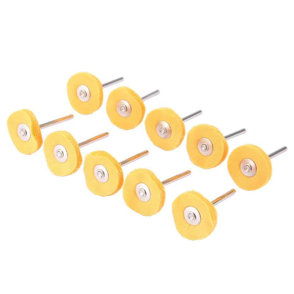 10 x 25mm Round Polishing Buffing Cloth Wheel Brush Rotary Pad Tool 3mm Shank - Image 3 of 4