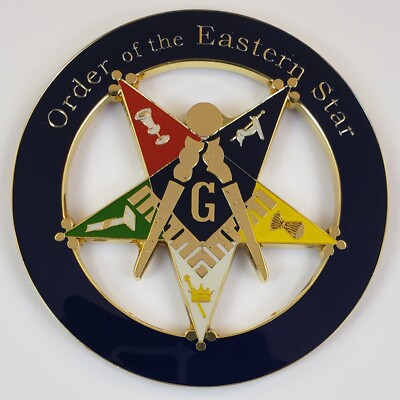 Auto Emblem OES Past Patron Metal Enamel (SCA-1022) Freemason Mason Masonic