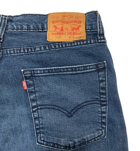 Levi's 513 Mens 32x32 Blue Slim Fit Straight Leg Stretch Denim Western - Picture 4 of 15