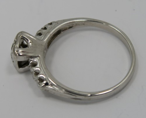 ANELLO DI FIDANZAMENTO ORO BIANCO 18 CARATI ~ 1/2 CARATO TW DIAMANTE ~ BIANCO BRILLANTE & VS TRASPARENTE - Foto 6 di 6