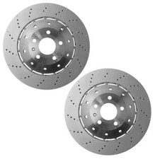 SHW Performance Pair Set of 2 Front Drilled 365mm Disc Brake Rotors For Audi R8