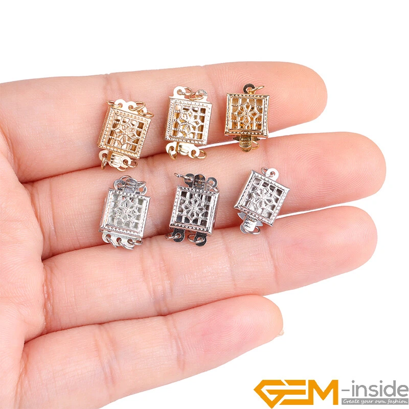 Box Snap Clasp Filigree Gold-Filled Pearl Clasps For Bracelet Jewelry Making YB - Image 2 of 4