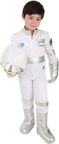 Kids Astronaut White Halloween Jumpsuit Costume with Gloves Shoes Cover - Picture 2 of 6