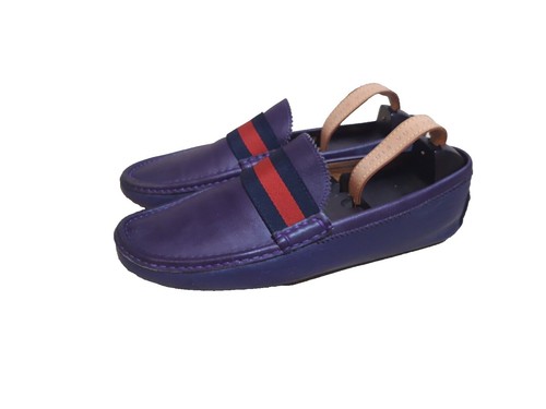 GUCCI Jordaan Horsebit Navy Blue Leather Loafer 7 / 7.5 US  display picture 1