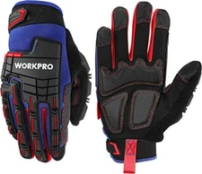 WORKPRO Heavy Duty Work Gloves w/Wear-Resistant PVC Protection Synthetic Leather