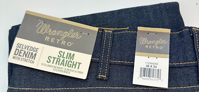Wrangler Selvedge Denim Men's Jeans Slim Straight Size W36 L34