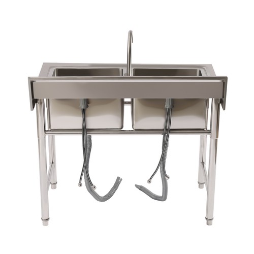 Restaurant Anti-corrosion Utility Sink Durable Stainless 2-Compartment Sink - Picture 9 of 12