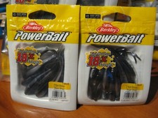 2 Packs Berkley Soft Fishing PowerBait 2" Split Tail Minnow / Black Shad